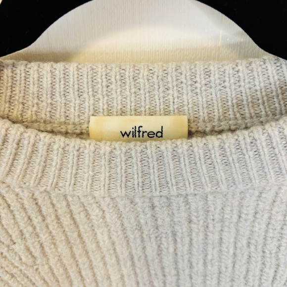 Aritzia Wilfred Merino Wool Grey Minimalist Lonell Sweater Sz CS - Picture 6 of 12